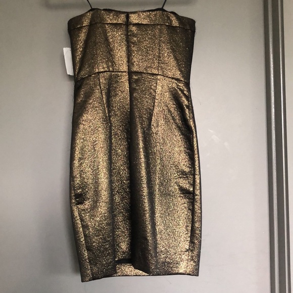 Gold Strapless Trina Turk Dress - Picture 4 of 5